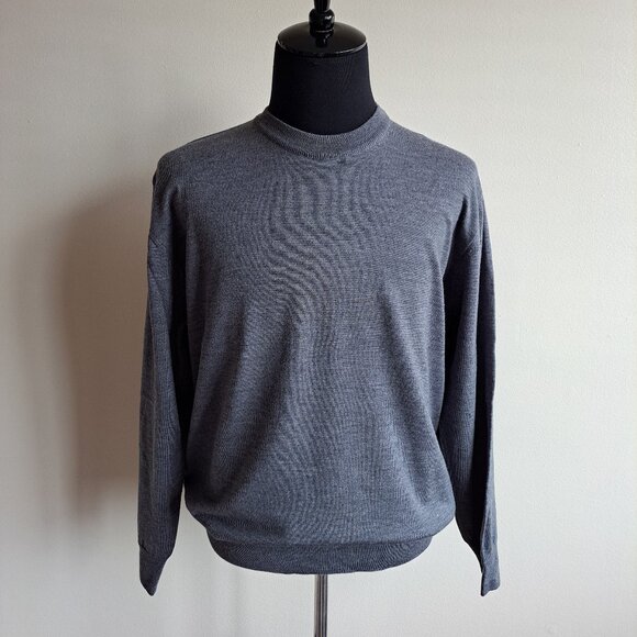 NEW Massoti Italian 100% Merino Wool Grey Sweater XXL - Picture 1 of 13